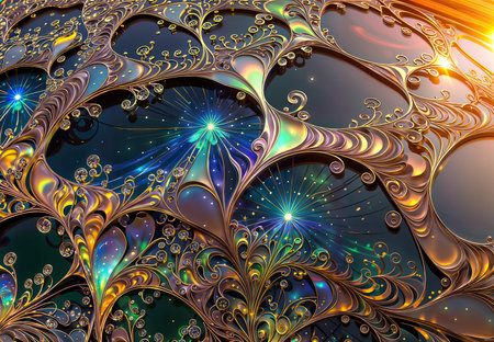 abstract fractal. Fractal art background for creative design. Decoration for wallpaper, desktop, poster, cover booklet. Print for clothes, t-shirt. creative illustration for designの素材