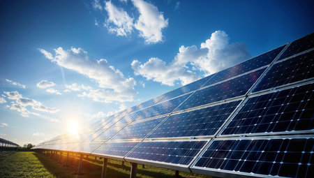 Photovoltaic panels for renewable electric production, concept of sustainable resourcesの素材