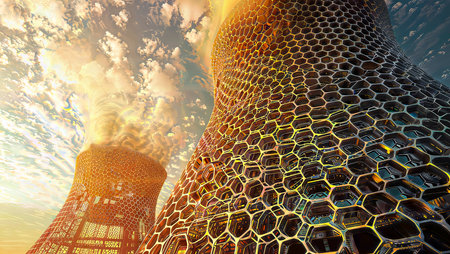 3d illustration of abstract technology concept background,digital art works.の素材