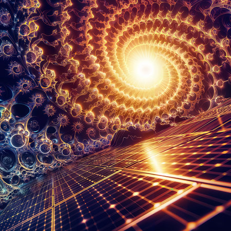 Solar panel on a dark background. 3D renderingの素材