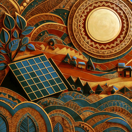 3D illustration of a stylized image of a ship with a solar panel.の素材