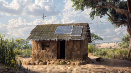 Off-Grid Sanctuary: Tiny Hut Embraces Solar Power & Utopiaの素材