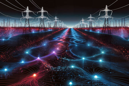 Electric Dreams: A Digital Field of Fractal Energy - Create a sense of wonder with a psychedelic depiction of electricity.の素材