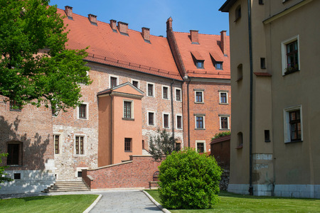 Old houses on the Wawel Hill as a part of complex of the Wawel castle in Krakow, Poland.のeditorial素材