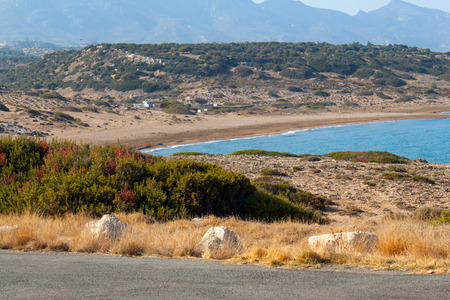 Turtle Beach Alagadi in the Mediterranean near Kyrenia (Girne) in Northern Cyprus.の写真素材