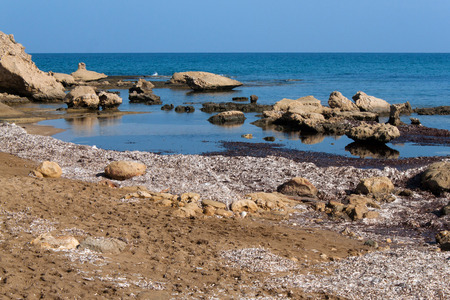 Turtle Beach Alagadi in the Mediterranean near Kyrenia (Girne) in Northern Cyprus.の写真素材