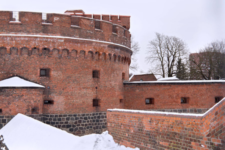 Tower of Der Dona, now museum of Amber. Part of the german defensive fortifications in the Konigsberg. After Second World War Konigsberg was called Kaliningrad and became part of Russia.のeditorial素材