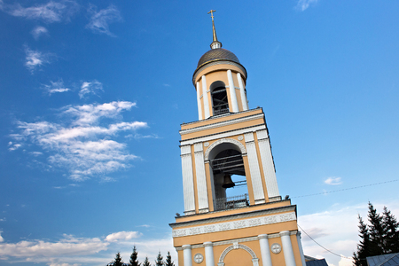 Belfry of the Orthodox Cathedral of Saints Peter and Paul in Petropavl, northern Kazakhstan. The building was built at the beginning of the XIX century.の写真素材