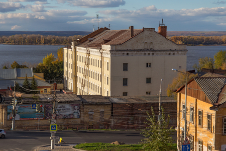 SAMARA, RUSSIA - OCTOBER 12, 2016: Old buildings in the center of Samara (former Kuybyshev). Samara is the sixth largest city in Russia. It is situated on the east bank of the Volga river.のeditorial素材