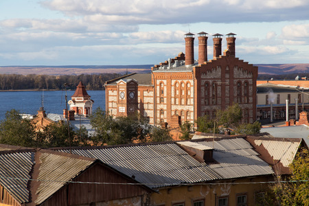 View of the old Zhigulevsky brewery in Samara city, Russia. The factory is one of the oldest...