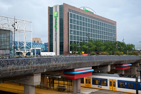 AMSTERDAM, NETHERLANDS - JUNE 25, 2017: Holiday Inn Express hotel building near Amsterdam Sloterdijk...