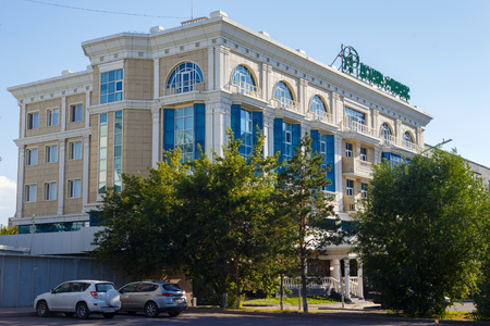 ASTANA, KAZAKHSTAN - JULY 25, 2017: One of the modern office building with a decorative facade in the center of town. Astana is the capital city of Kazakhstan and the second-largest city in country.のeditorial素材