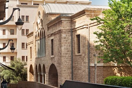 BEIRUT, LEBANON - AUGUST 14, 2014: View of the Saint George Greek Orthodox Cathedral in historical part of Beirut. It is the city oldest church (year consecrated 1764).のeditorial素材