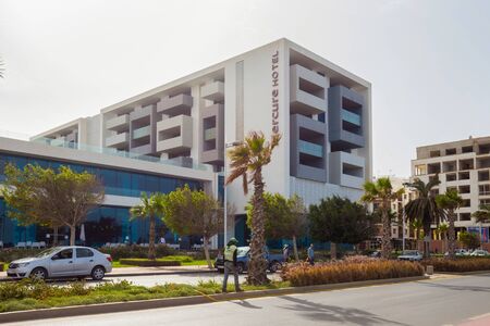 NADOR, MOROCCO - MAY 22, 2017: View of the Mercury hotel in center of Nador. Is a coastal resort city and provincial capital in the northeastern Rif region in Morocco.のeditorial素材