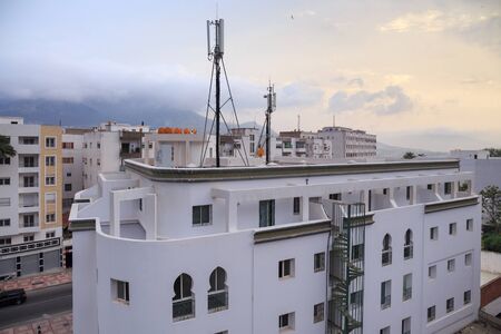 TETOUAN, MOROCCO - MAY 24, 2017: View of the typical modern residential buildings of Tetouan (Northern Morocco) in center of the city.のeditorial素材