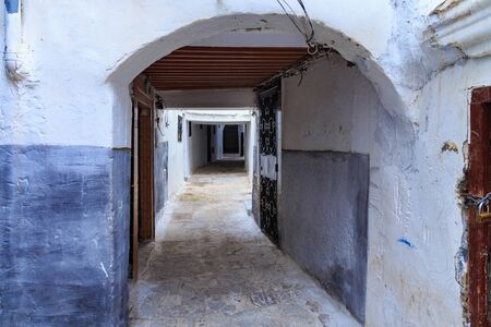 TETOUAN, MOROCCO - MAY 24, 2017: View of the old walls of Tetouan Medina quarter in Northern Morocco. A medina is typically walled, with many narrow and maze-like streets.のeditorial素材