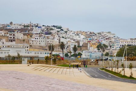 TANGIER, MOROCCO - MAY 26, 2017: Beautiful panoramic view of the Tangier Medina quarter in northern...