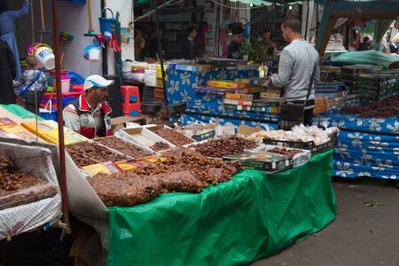 TETOUAN, MOROCCO - MAY 24, 2017: View of the old food market in historical part of Tetouan in...