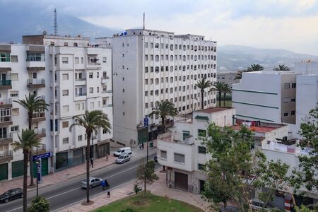 TETOUAN, MOROCCO - MAY 24, 2017: View of the typical modern residential buildings of Tetouan (Northern Morocco) in center of the city.のeditorial素材