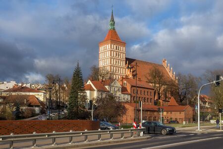 OLSZTYN, POLAND - DECEMBER 31, 2018: View of the catholic Cathedral of St. Jakub (Jacob) in the...