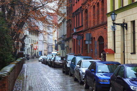TORUN, POLAND - DECEMBER 01, 2016: View of the Mikolaja Kopernika street (Nicolaus Copernicus st.)...