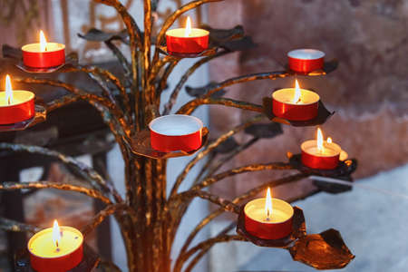 Red candles in the Catholic Church