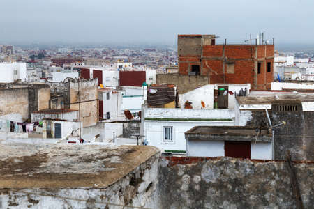 View of the Tetouan Medina quarter in Northern Morocco with old buildings roofs.の写真素材