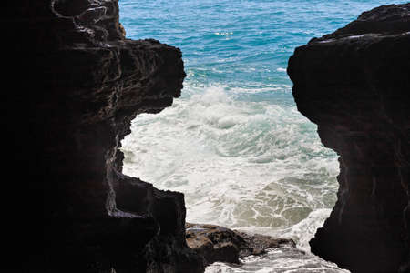 View of the The Caves of Hercules in Cape Spartel, Morocco. Is an archaeological cave complex near Atlantic Ocean, situated 14 kilometers west of Tangier, the popular tourist attraction.の写真素材