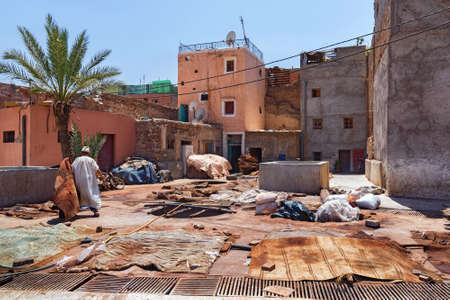 View of the old tannery in Marrakech on a sunny day. Moroccoの写真素材