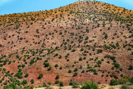Desert landscapes of mountainous Morocco on a sunny day.