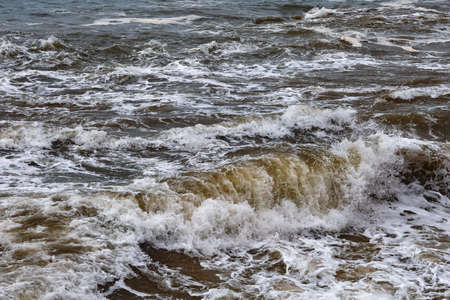 View of the stormy water of the Atlantic Ocean.