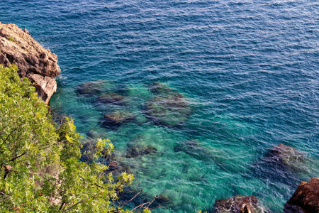 View of the Mediterranean Sea near the city of Antalya. Turkey.の写真素材