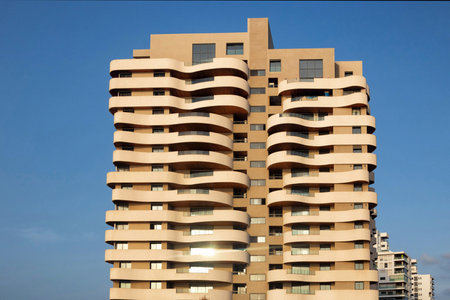 View of modern residential buildings in Casablanca in a summer day. Morocco.