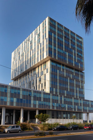 CASABLANCA, MOROCCO - JUNE 14, 2017: View of modern residential buildings in Casablanca in a summer day.のeditorial素材