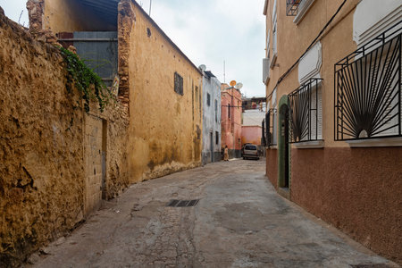 EL JADIDA, MOROCCO - JUNE 12, 2017: View of the historical streets of El Jadida (Mazagan). This town is a major port city on the Atlantic coast of Morocco. africa.のeditorial素材