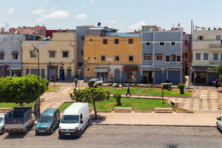 EL JADIDA, MOROCCO - JUNE 13, 2017: View of the old buildings in the El Jadida (Mazagan). This town is a major port city on the Atlantic coast of Morocco. africa.のeditorial素材