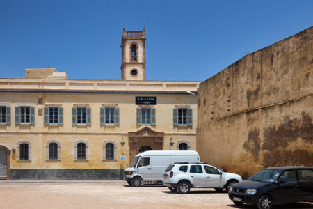 EL JADIDA, MOROCCO - JUNE 13, 2017: View of the old historical buildings of El Jadida (Mazagan). This town is a major port city on the Atlantic coast of Morocco. africa.のeditorial素材
