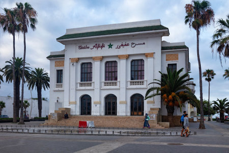 EL JADIDA, MOROCCO - JUNE 13, 2017: View of the old historical buildings of El Jadida (Mazagan). This town is a major port city on the Atlantic coast of Morocco. africa.のeditorial素材