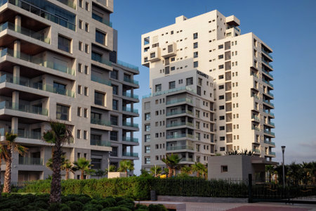 CASABLANCA, MOROCCO - JUNE 14, 2017: View of modern residential buildings in Casablanca center in a summer day.のeditorial素材