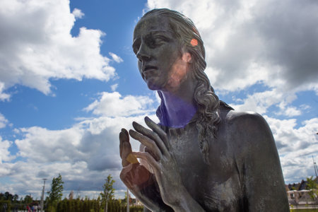 TECHNOPOLIS GS, RUSSIA - JUNE 12, 2016: Fragment of the sculptural composition of Mikhail Shemyakin âIn Memory of the Forgotten War that Changed the Course of Historyâ. Was opened on August 20, 2014.のeditorial素材