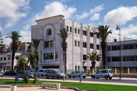 EL JADIDA, MOROCCO - JUNE 13, 2017: View of the old historical buildings of El Jadida (Mazagan). This town is a major port city on the Atlantic coast of Morocco. africa.のeditorial素材