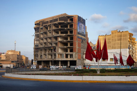 CASABLANCA, MOROCCO - JUNE 14, 2017: Construction new residential houses in the center of Casablanca. Morocco.のeditorial素材