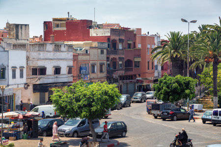 EL JADIDA, MOROCCO - JUNE 13, 2017: View of the old historical streets of El Jadida (Mazagan). This town is a major port city on the Atlantic coast of Morocco. africa.のeditorial素材