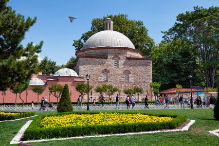 ISTANBUL, TURKEY - JULY 06, 2018: Turkish baths complex. It was built in 1556 by the architect Mimar Sinan during the reign of Sultan Suleiman I. As a gift to his wife Hurrem, known as Roxelana.のeditorial素材