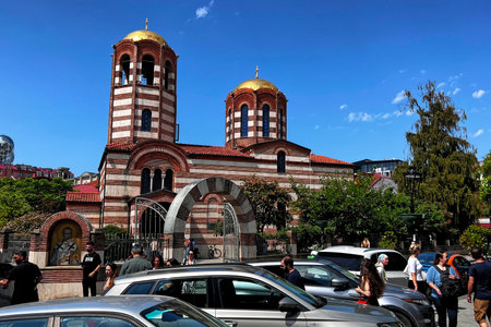 BATUMI, GEORGIA - JUNE 29, 2023: View of the Orthodox Church of Saint Nicholas in Batumi. The...