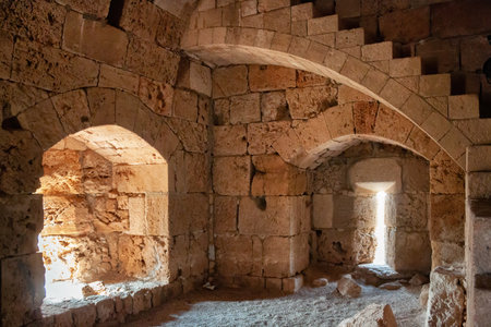 BYBLOS, LEBANON - AUGUST 15, 2014: Interior of the old ancient crusader castle in the historic city...