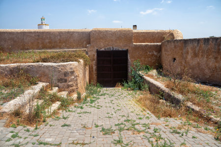 View of the walls of the Portuguese fortress of El Jadida (Mazagan). Morocco, Africa.のeditorial素材