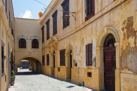 View of the old historical buildings of El Jadida (Mazagan). This town is a major port city on the Atlantic coast of Morocco. Africa.のeditorial素材