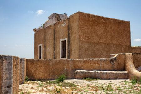 View of the historic walls of the fortress of El Jadida (Mazagan). The fortified city, built by the Portuguese at the beginning of the 16th century and named Mazagan. Morocco, Africa.の写真素材