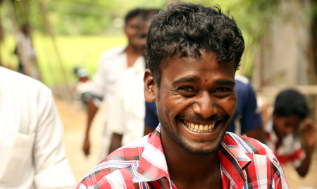 NANNILAM, INDIA - 11 MAY 2016: Portrait of a handsome young man looking at cameraのeditorial素材